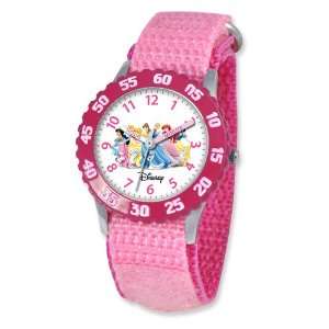    Disney Princess Kids Pink Velcro Band Time Teacher Watch: Jewelry