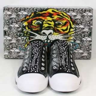 Ed Hardy King of Pop Tiger Rhinestones Shoes Sneaker M  
