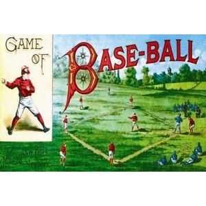 Game of Base Ball   12x18 Framed Print in Black Frame (17x23 finished)