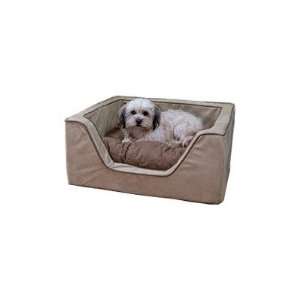  Luxury Square Pet Bed with Poly Pillow Fabric: Bobcat Pink/Black 