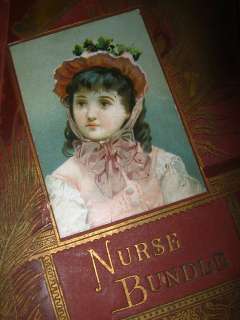 Nurse Bundle 1876 Adorable Childs Book Gorgeous Victorian Binding Dog 