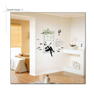 WOMAN WITH THE GUITAR Mural Art Wall Sticker Decal Poem  