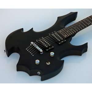   NEW QUALITY MATTE BLACK CRAZY AXE ELECTRIC GUITAR: Musical Instruments