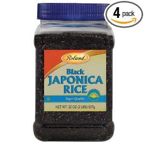 Roland Black Japonica Rice, 32 Ounce Jars (Pack of 4):  