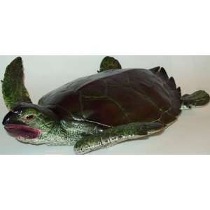  Extra Large Brown Sea Turtle; Lifelike Rubber Amphibian 