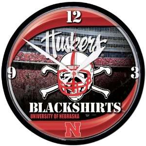  Nebraska Cornhuskers Clock Blackshirts: Home & Kitchen