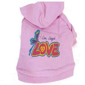  95140 Live, Laugh, Love Pink Xs Dog Hooded Sweatshirt: Pet 
