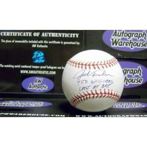 autographed official Major League Baseball inscribed Ted Williams Last 