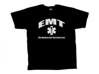 Emt T Shirt The Hardest Job You Will Ever Love Bl 2X  