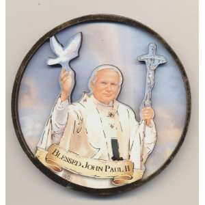  Blessed John Paul II 3D Cromo NB Wood 2nd Design 3 Inch 
