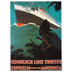  Cosulich Line Trieste Poster Print
