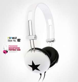 Mix style Star Pattern 3.5mm PC Earphone Headphone MP3  