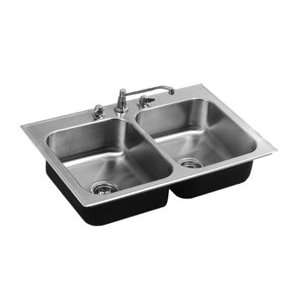 Just Double Bowl Continental Group Topmount Stainless Steel Sink, CDL 