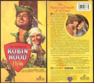 THE ADVENTURES OF ROBIN HOOD VHS Errol Flynn OOP lk new  