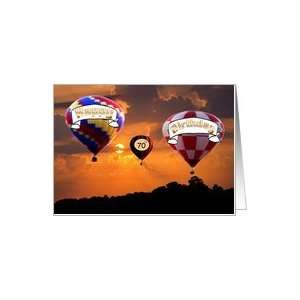    birthday 70th, sunrise and hot air balloons Card: Toys & Games