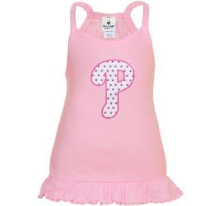 Philadelphia Phillies Toddler Girls Pink Ruffle Logo Tunic 