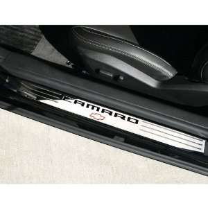   Camaro Door Sill Plates   Bowtie Billet Aluminum : Chrome: Automotive