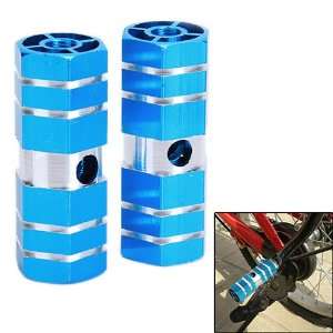  BMX Bike Bicycle 3/8 Axle Alloy Foot Pegs   Blue Sports 