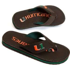 Miami Hurricanes Canvas Flip Flops 
