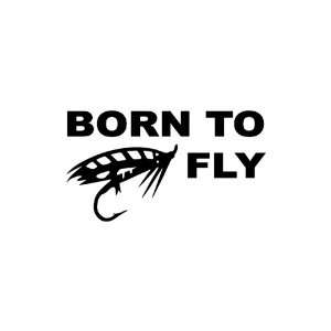  Born To Fly BLACK vinyl window decal sticker: Office 