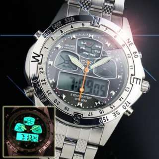 new ESS sport quartz watch men boy stainless steel multi function 