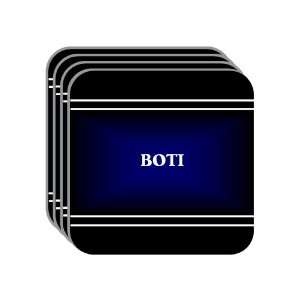 Personal Name Gift   BOTI Set of 4 Mini Mousepad Coasters (black 