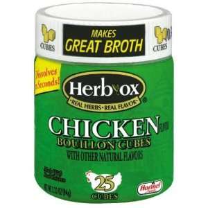 Herb Ox Chicken Bouillon Cubes, 25 ct, 12 pk:  Grocery 