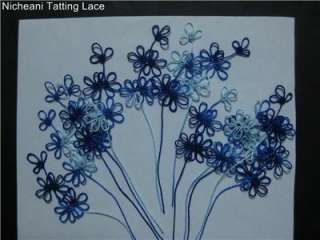 Tatting Tatted Lace Flower Leaf Leaves Quilt Card Doll Applique Fabric 