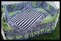 NEW baby crib bedding set black ZEBRA STRIPES fabrics!  