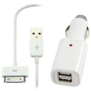 USB Car Charger Adapter and USB Cable For Apple iPhone 