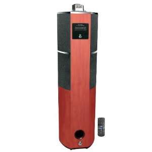 Pyle 600w Audio Tower With Stereo Tuner / Ipod Dock   Cherry Finish 