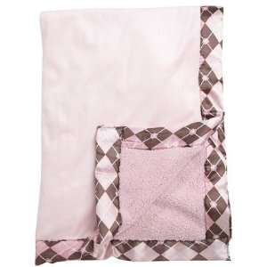  Northpoint Sherpa Back Baby Blanket w/ Satin Trim   Pink 