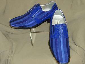   Bright Royal Blue Satin Silvertip Formal Dress Shoes Bolano 17 052