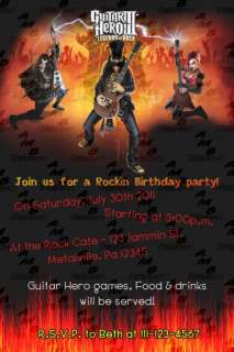 Guitar Hero invitations + Party Supplies  