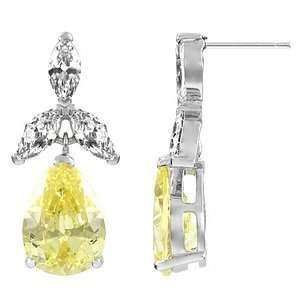  Emitations Mariellas Pear Drop CZ Earrings, Canary, 1 ea 