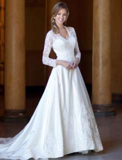   sleeves Arabia Wedding Dress Bridal Gown New Free SZ 2012♥  