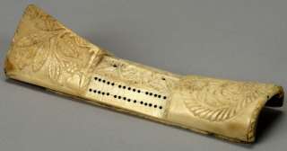 05810 Napoleonic POW Bone Cribbage Board c. 1800  