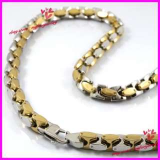 Heavy 9mm Stainless Steel Silver Gold Solid Necklace  