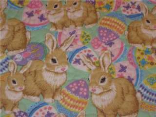 Quilted Table Runner Easter Bunnies Eggs Rabbit  