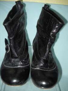 SCHUH  BLACK LEATHER ANKLE BOOTIE BOOTS MADE SPAIN 39 US 8  