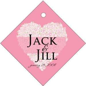 Wedding Favors Pink Floral Heart Design Diamond Shaped Personalized 