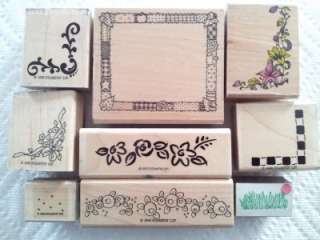  153 Rubber Stamps VINTAGE Rare many RETIRED & wood mounted NEW/USED