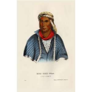  KEE SHES WA, A Fox Warrior McKenney Hall Indian Print 