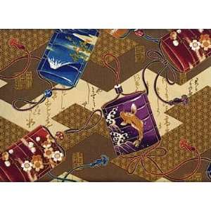  KBKW 155 318 Meiji Collection, Oriental Lanterns on Brown 