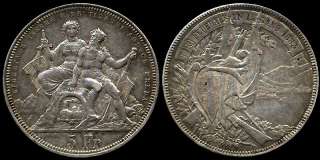 CH  5 Francs 1883, Lugano, switzerland C  