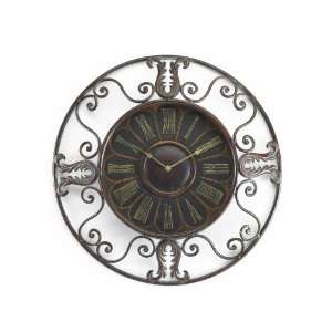  Majeno Clock (Distressed Brown/Gold HighLights) (21H x 21 