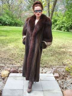Fur Coat Mink Luna Mink & Fox Fur Full Length GORGEOUS!  