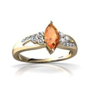   Yellow Gold Marquise Fire Opal Antique Style Ring Size 6.5: Jewelry