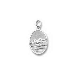  Swimmer Charm   Sterling Silver: Jewelry