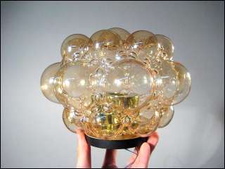 Bubble Flushmount Amber Glas Shade 60s Mid Century  